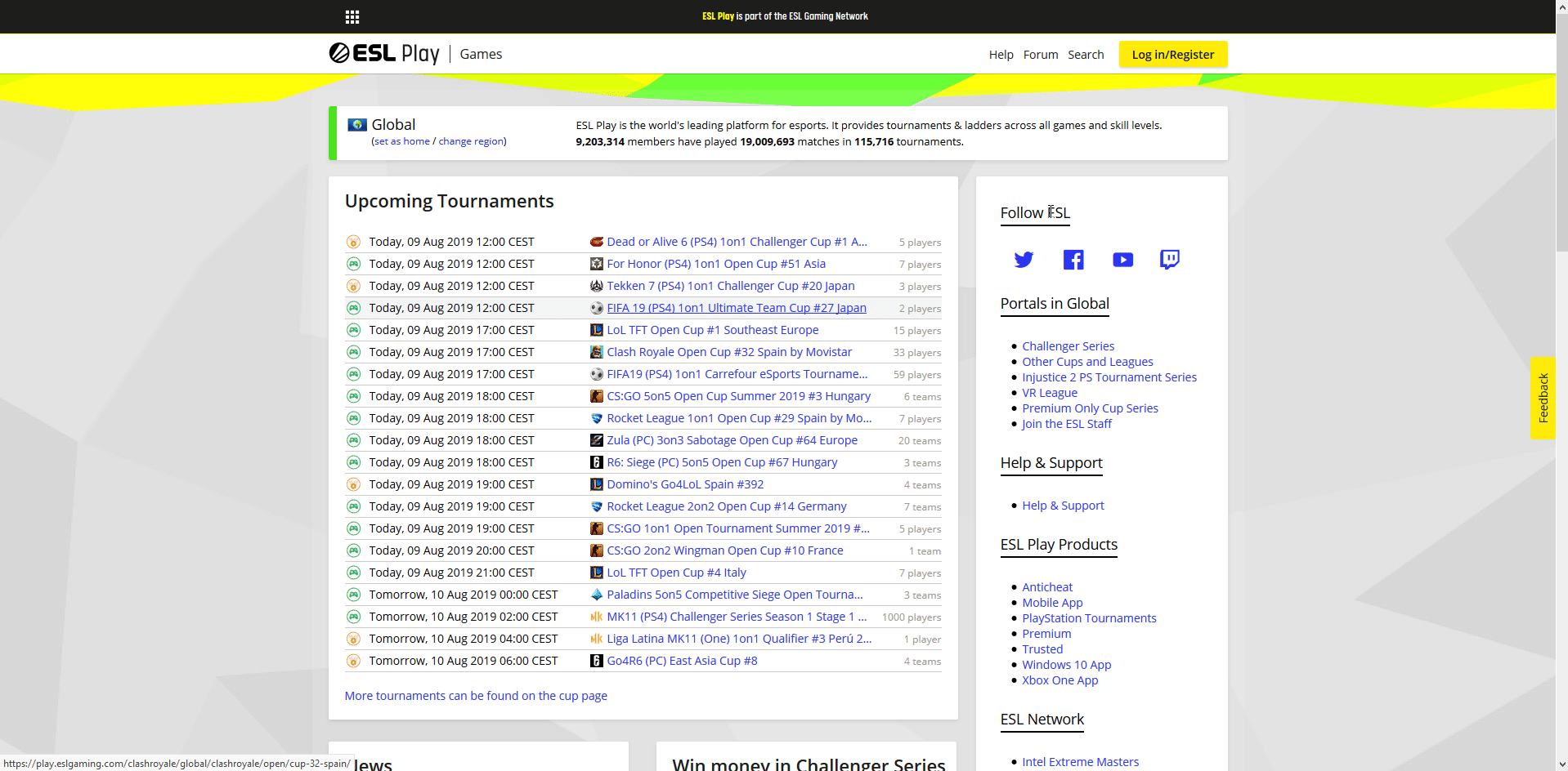 Getting Started Register ESL Play